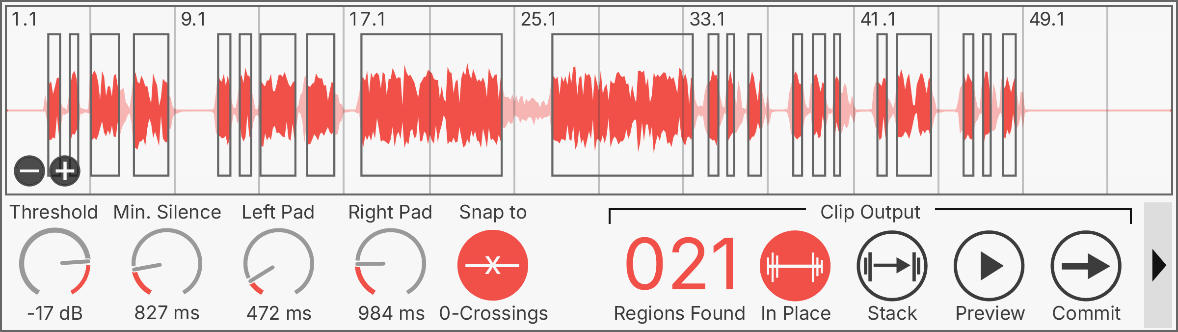 Concentrate Max for Live silence remover — active in Ableton Live Arrangement View